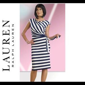 Lauren Ralph Lauren striped wrap tie dress Sz4P